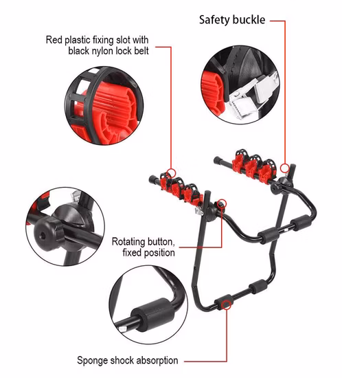 Universeller, hinten montierter Fahrradträger für 3 Fahrräder