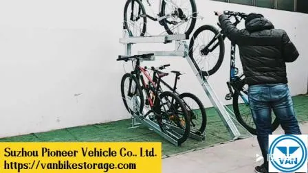 Doppelschichtiger Aufbewahrungs-Fahrradständer aus Stahl und Metall für den Außenbereich
